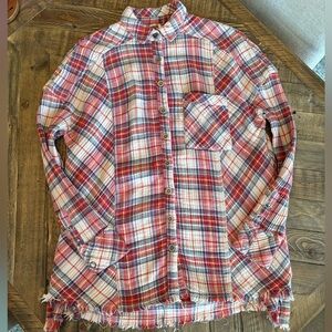 Free People Juniper Ridge Plaid Herringbone button down shirt